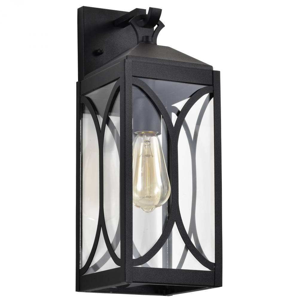 Oaklyn; 1 Light Medium Wall Lantern; Matte Black with Clear Glass