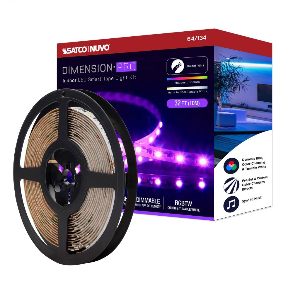 Dimension Pro; Tape light strip; 32 ft.; Hi-Output; RGB plus Tunable White; J-Box connection;