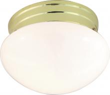 Nuvo SF77/059 - 1 Light - 8" Flush with White Glass - Polished Brass Finish
