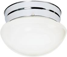 Nuvo SF77/345 - 1 Light - 8" Flush with White Glass - Polished Chrome Finish