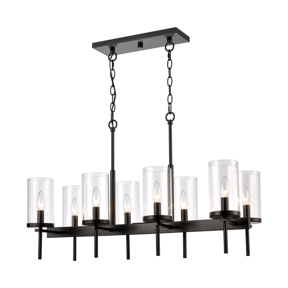 Thomas - Oakland 32.5'' Wide 8-Light Linear Chandelier - Black