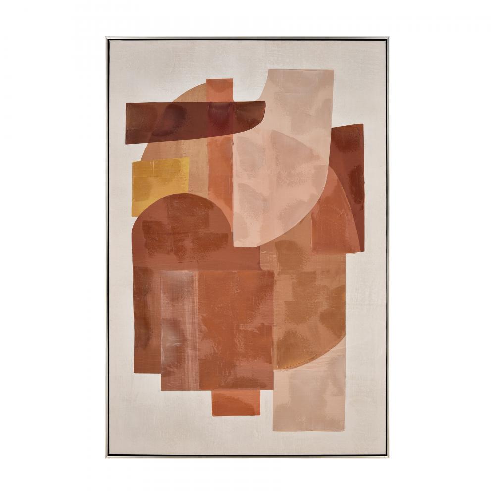 Ochre Framed Abstract Wall Art